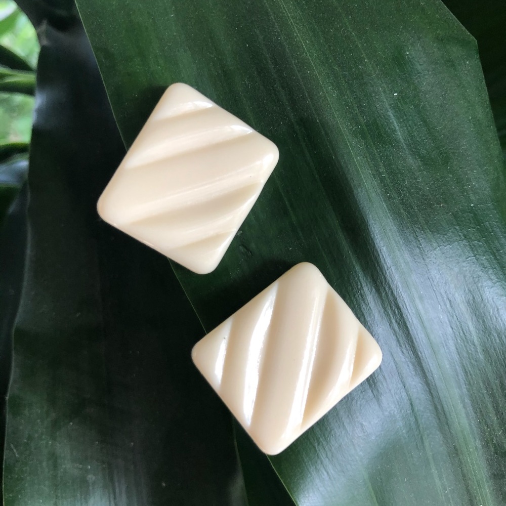 Vintage clip on rectangle earrings